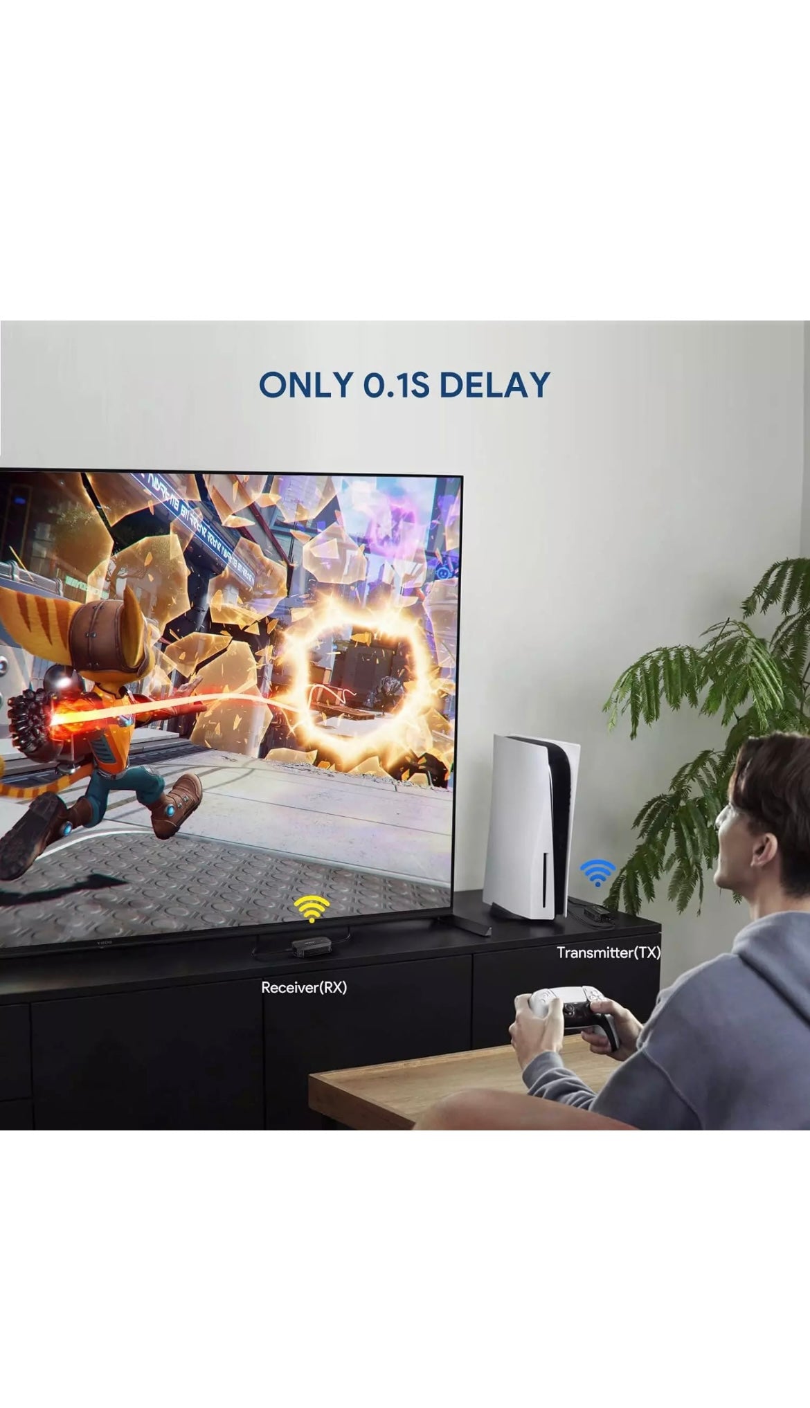 A Wireless HDMI Transmitter and Receiver, Long Range Wireless Transmission 165Fts, $60.00